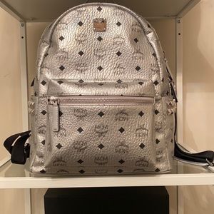 Authentic silver MCM stud Book bag Backpack